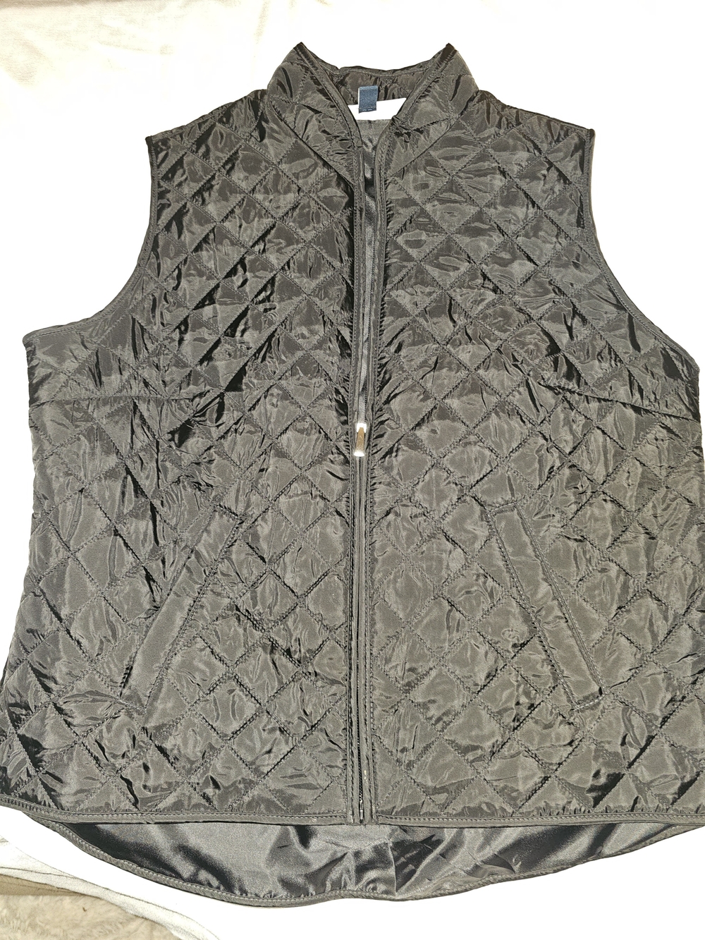 Karen Scott Black Quilted Sleeveless Vest